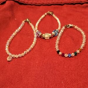 Elegant Crystal Beaded Bracelets Set